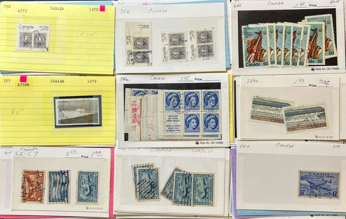 Canada Stamp Collection On Thousands of Dealer Cards Mint & Used ZAYIX