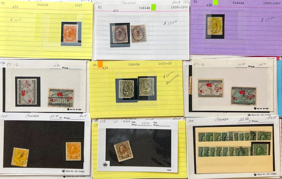 Canada Stamp Collection On Thousands of Dealer Cards Mint & Used ZAYIX