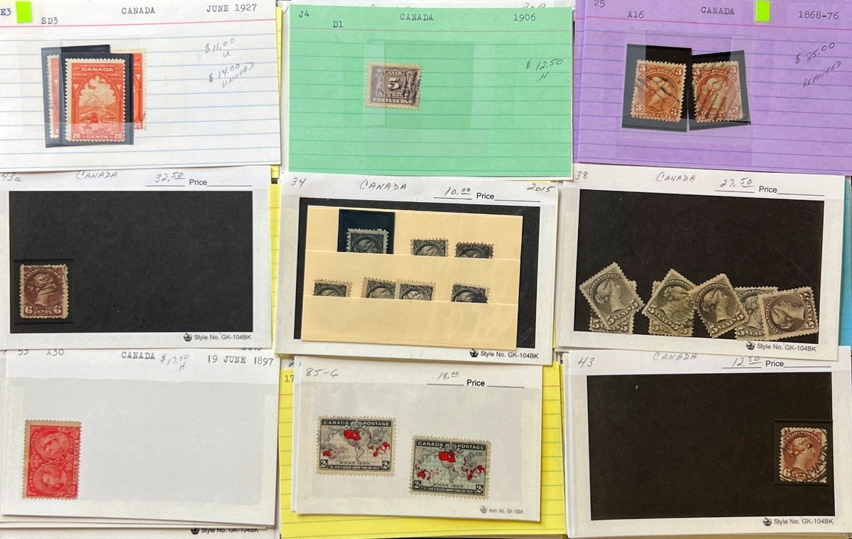 Canada Stamp Collection On Thousands of Dealer Cards Mint & Used ZAYIX