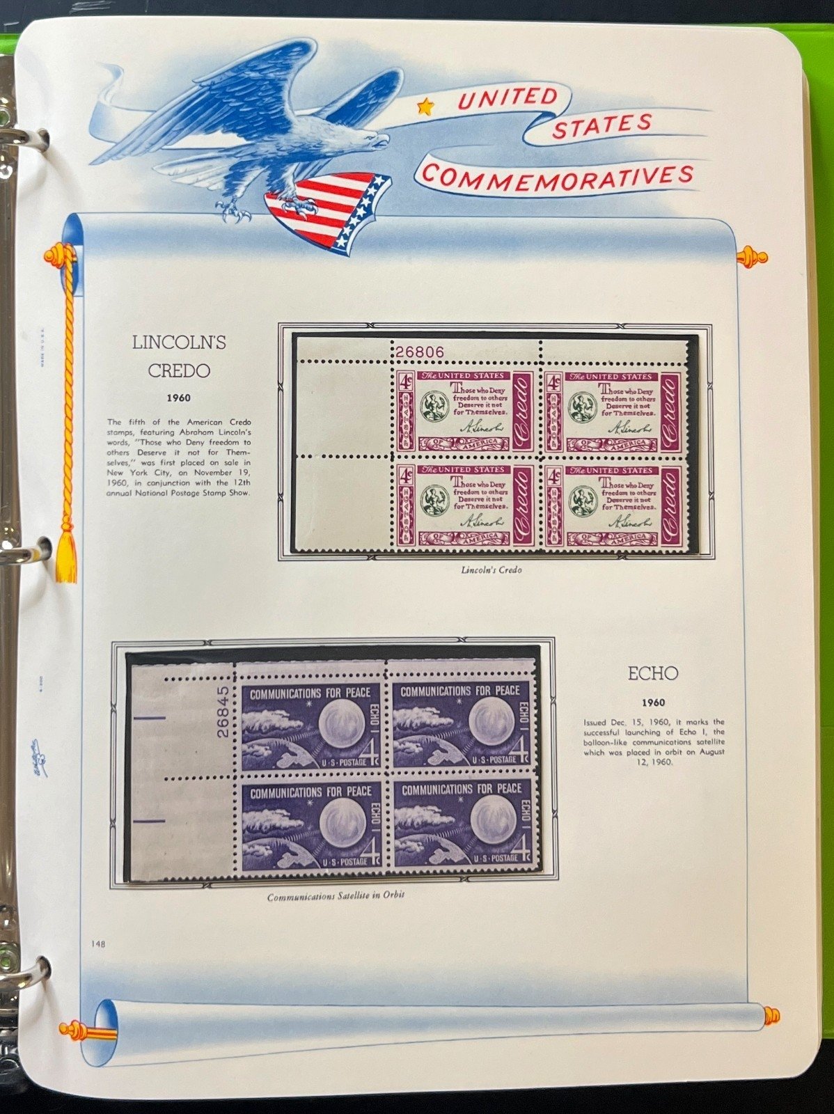 U.S. Plate Block Stamp Album Collection Very Full Albums 1945-1970  ZAYIX