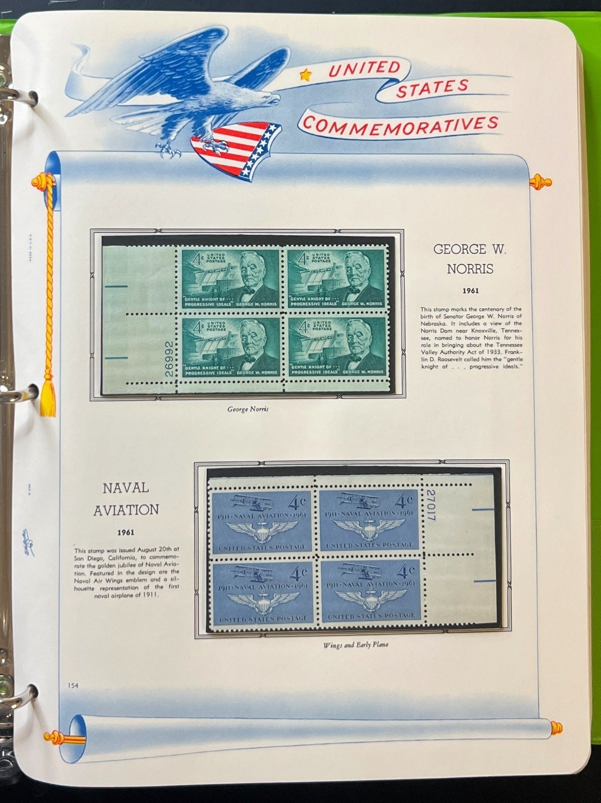 U.S. Plate Block Stamp Album Collection Very Full Albums 1945-1970  ZAYIX