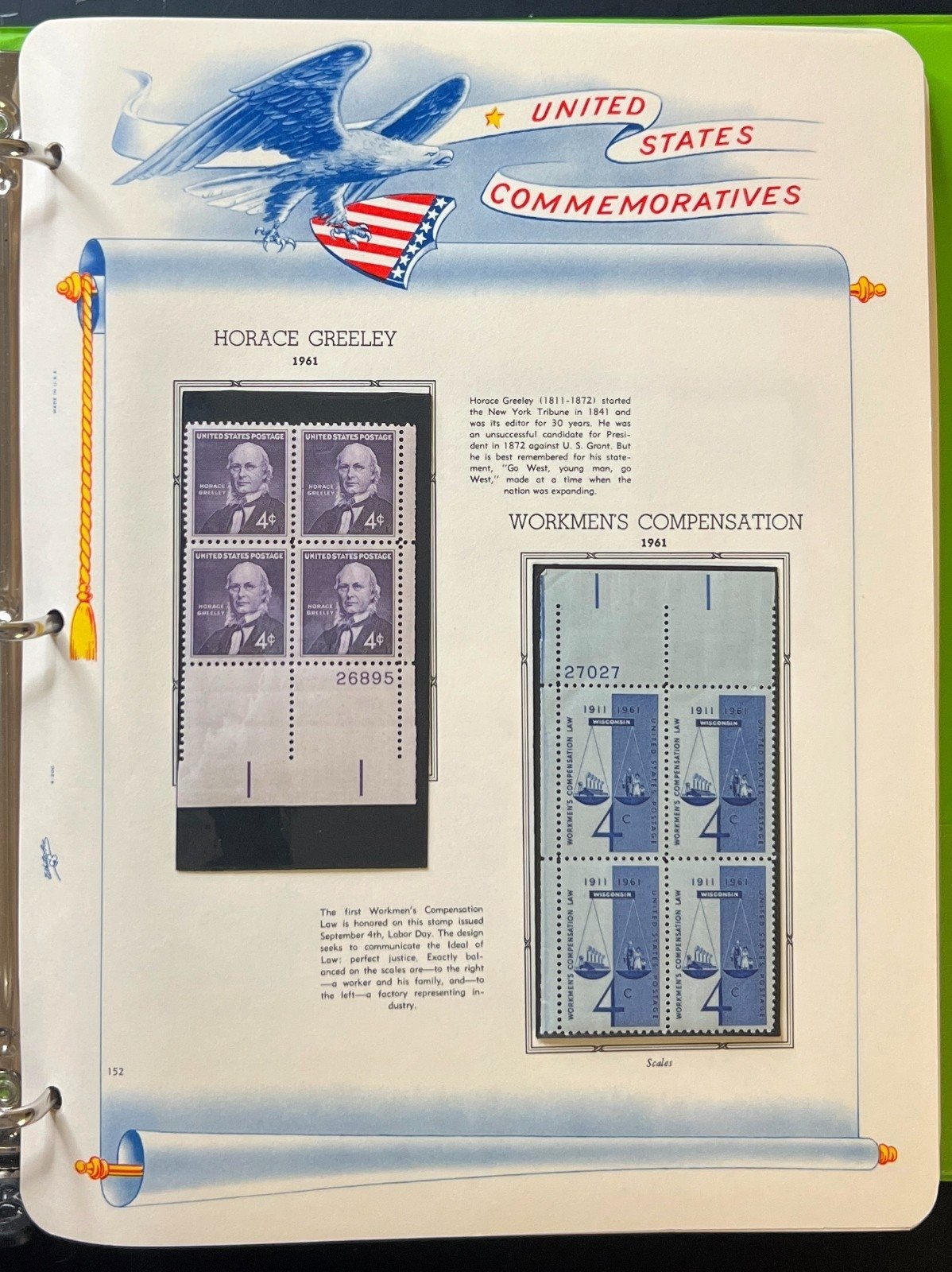 U.S. Plate Block Stamp Album Collection Very Full Albums 1945-1970  ZAYIX