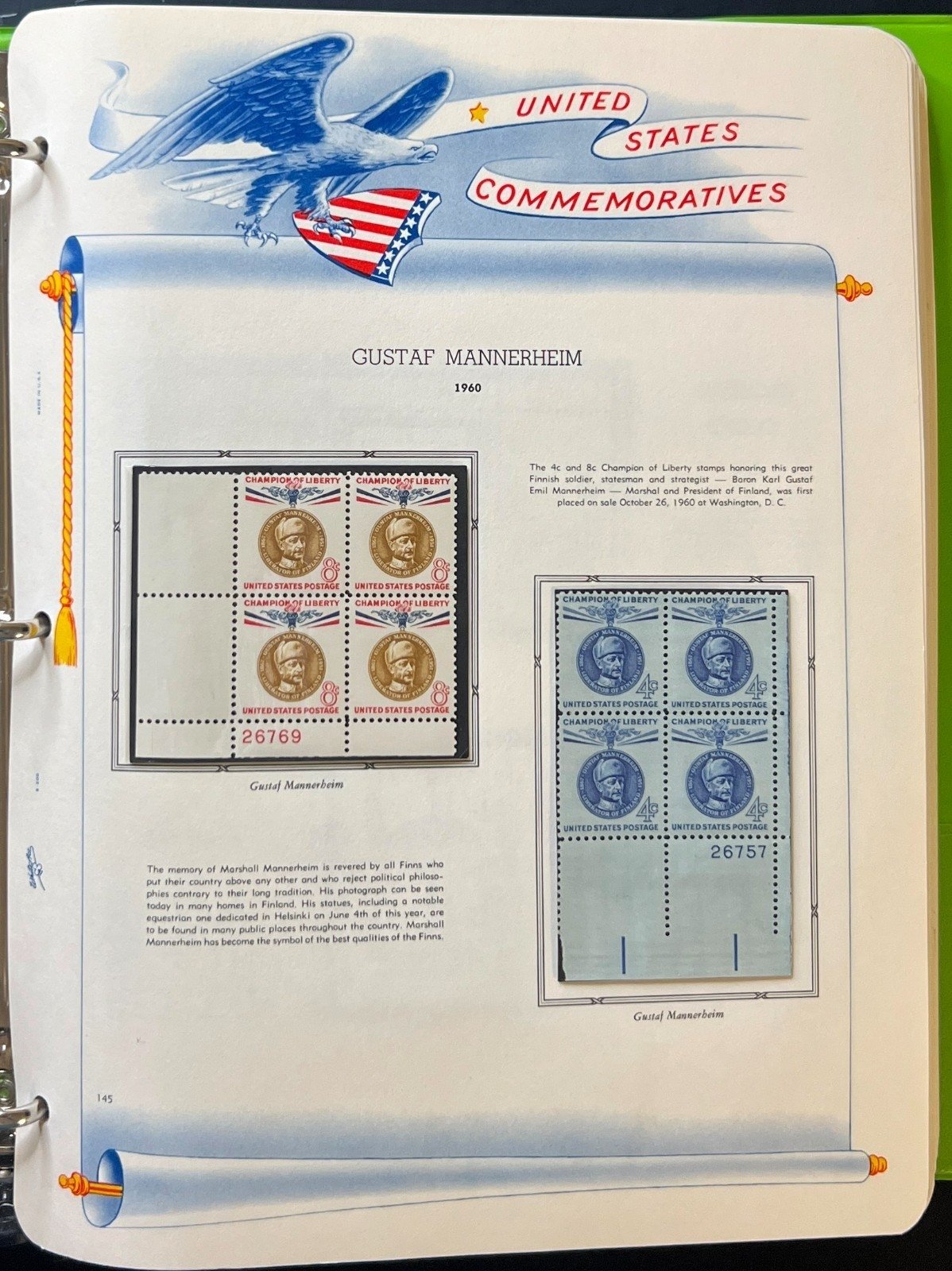 U.S. Plate Block Stamp Album Collection Very Full Albums 1945-1970  ZAYIX