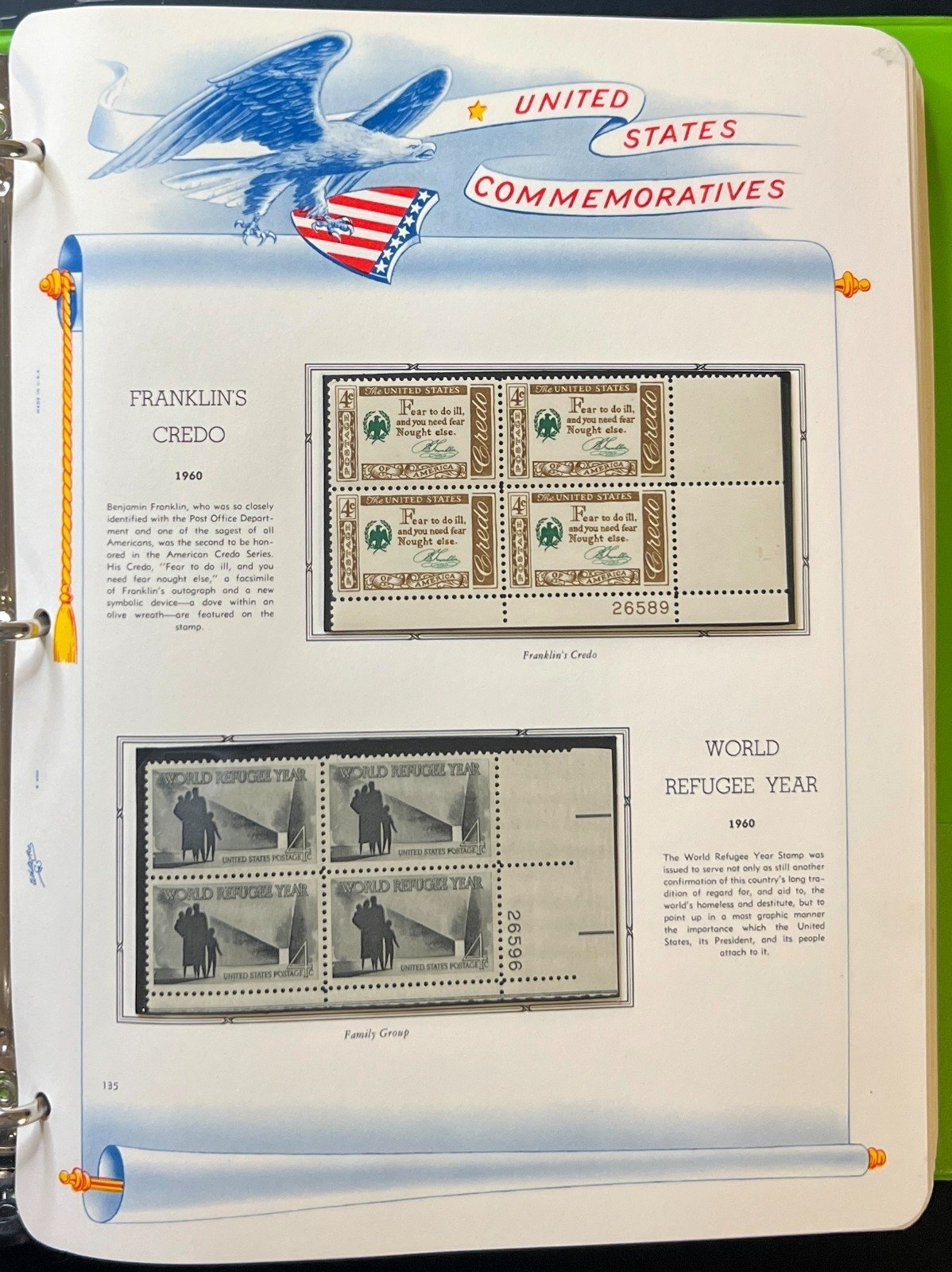 U.S. Plate Block Stamp Album Collection Very Full Albums 1945-1970  ZAYIX