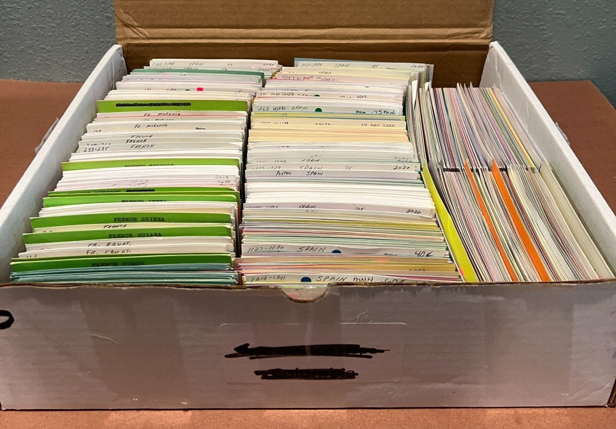 France & Spain Stamp Collection On Thousands of Dealer Cards Mint & Used ZAYIX