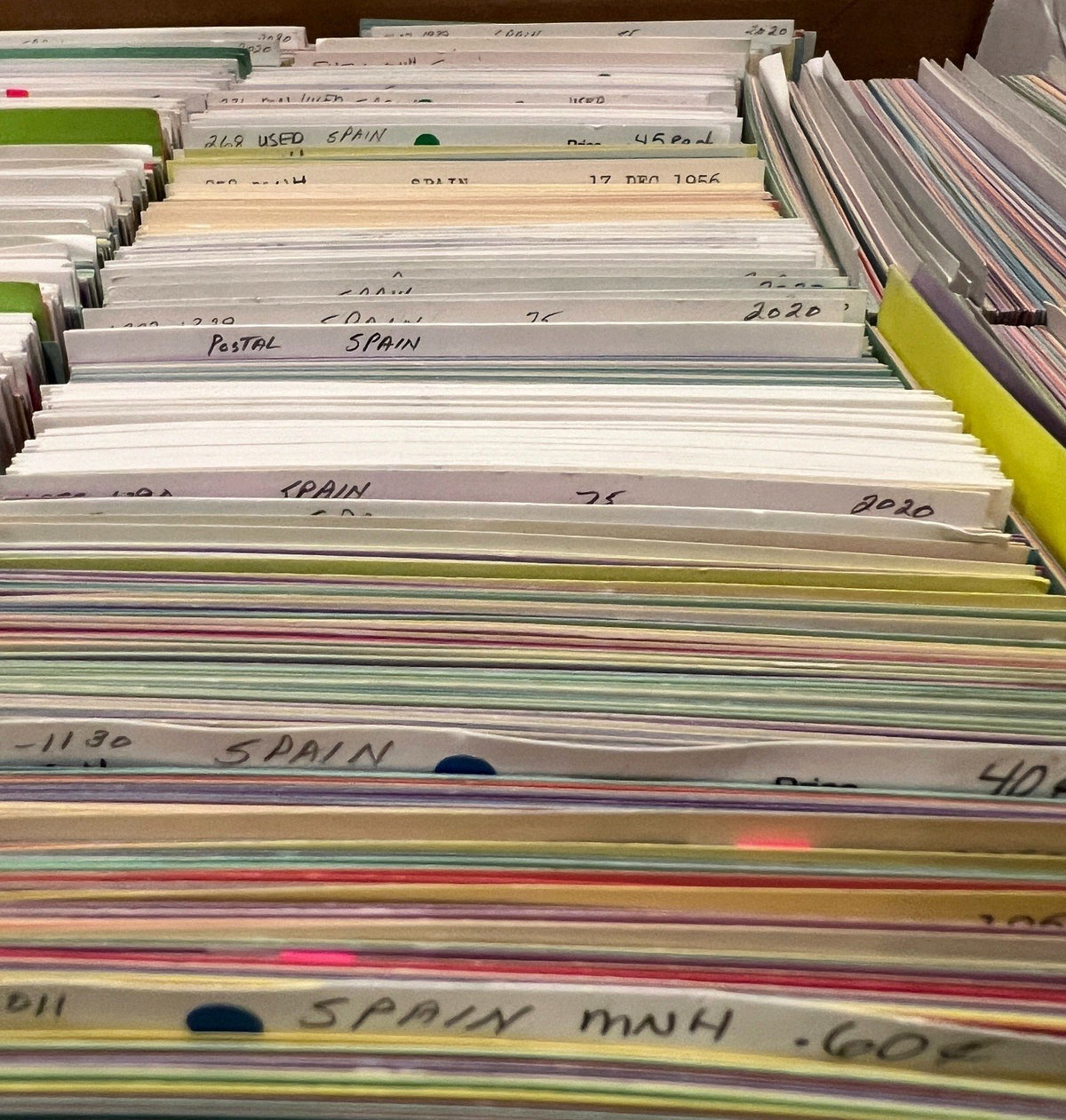 France & Spain Stamp Collection On Thousands of Dealer Cards Mint & Used ZAYIX