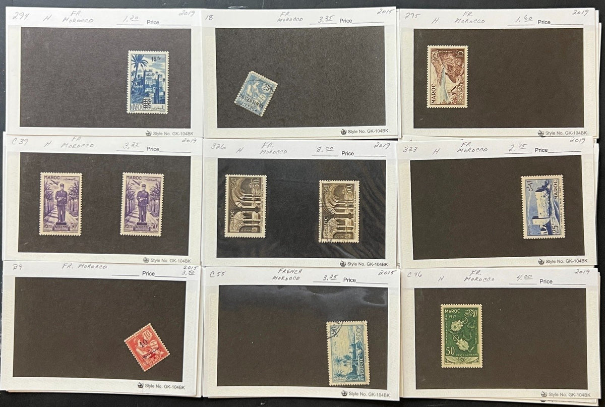 France & Spain Stamp Collection On Thousands of Dealer Cards Mint & Used ZAYIX