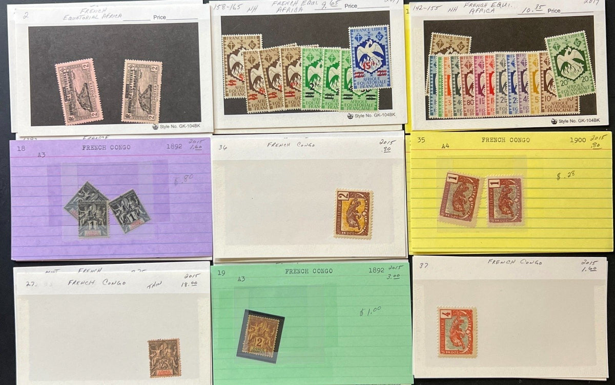 France & Spain Stamp Collection On Thousands of Dealer Cards Mint & Used ZAYIX