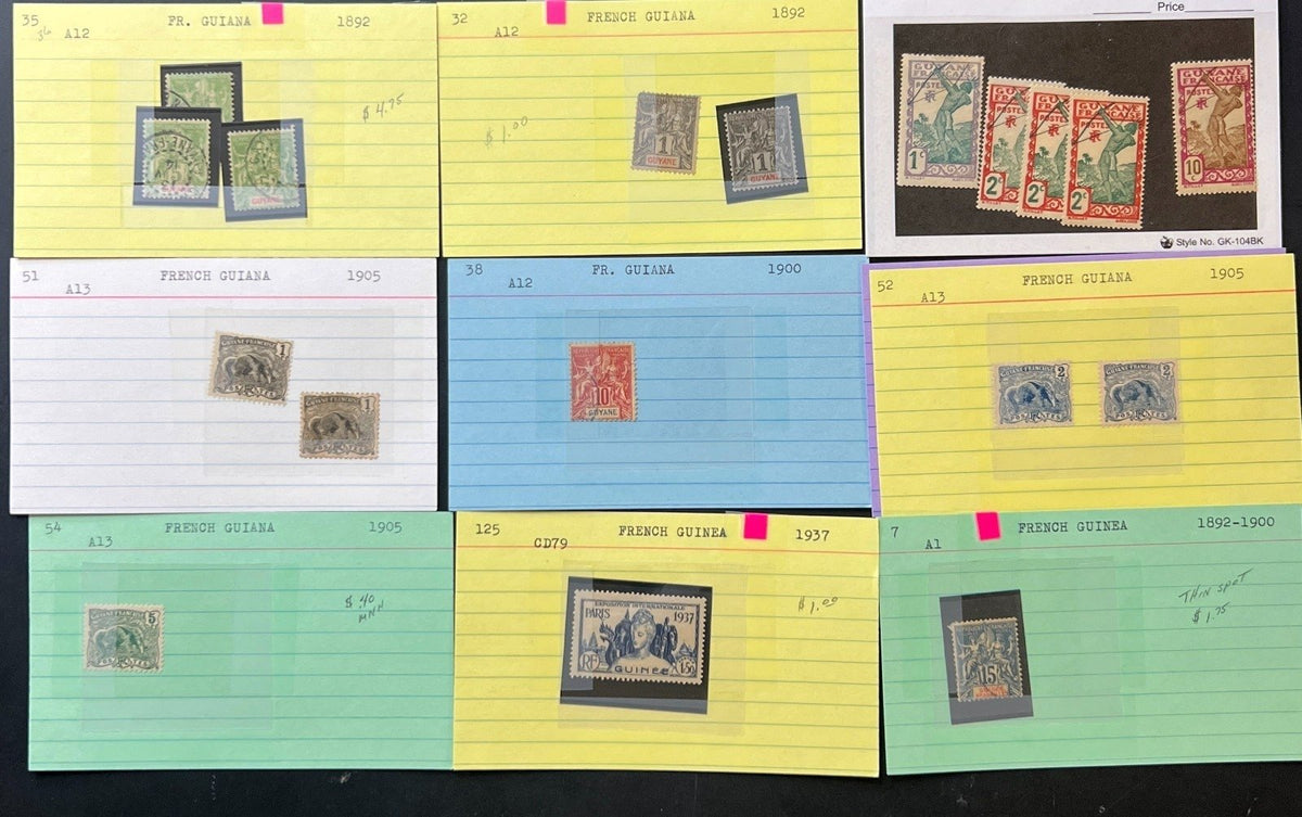 France & Spain Stamp Collection On Thousands of Dealer Cards Mint & Used ZAYIX