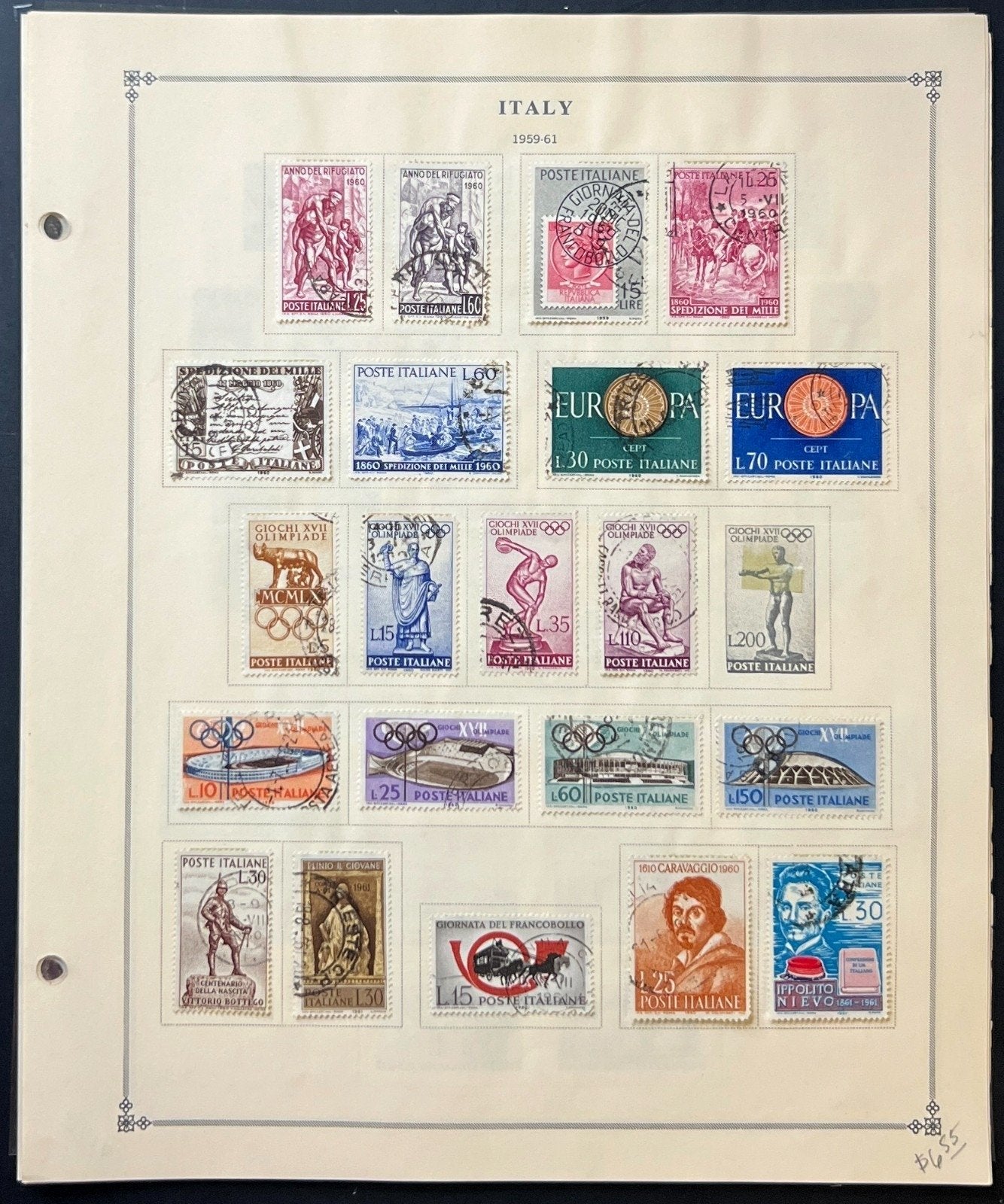 Italy Stamp Collection Album Pages Used 1951-1968 ZAYIX