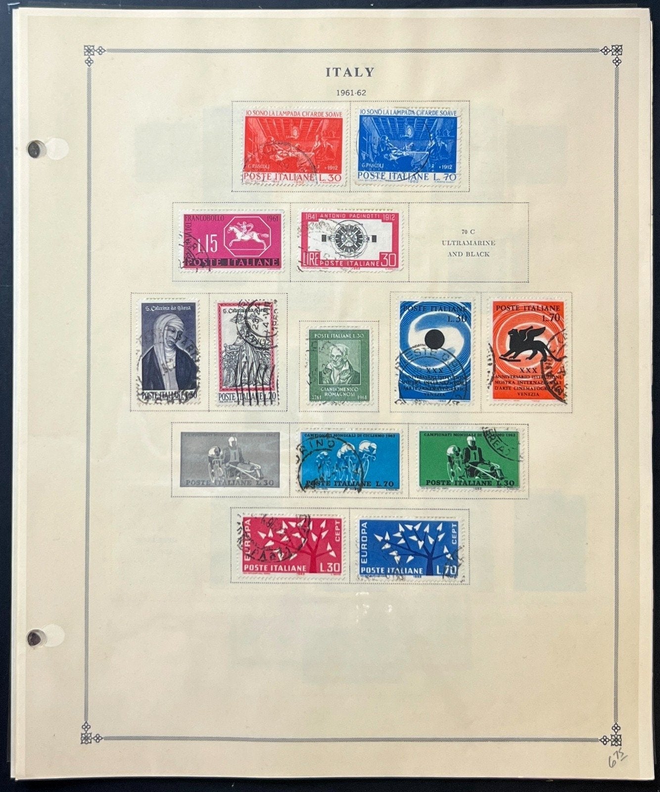 Italy Stamp Collection Album Pages Used 1951-1968 ZAYIX