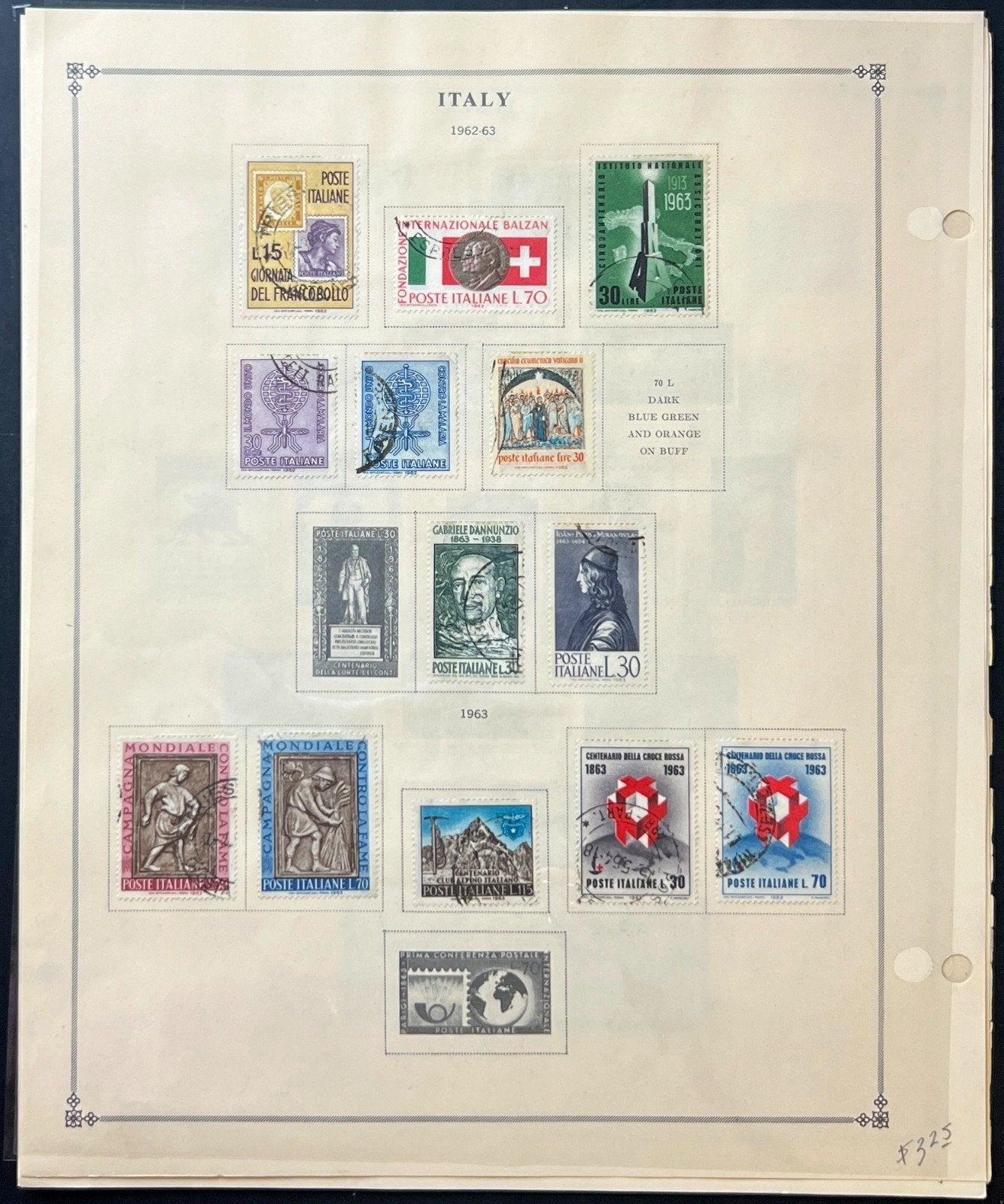 Italy Stamp Collection Album Pages Used 1951-1968 ZAYIX