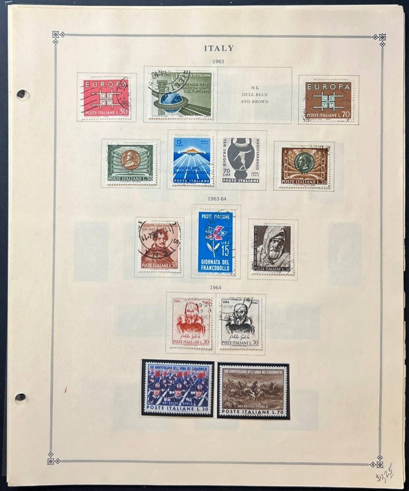 Italy Stamp Collection Album Pages Used 1951-1968 ZAYIX