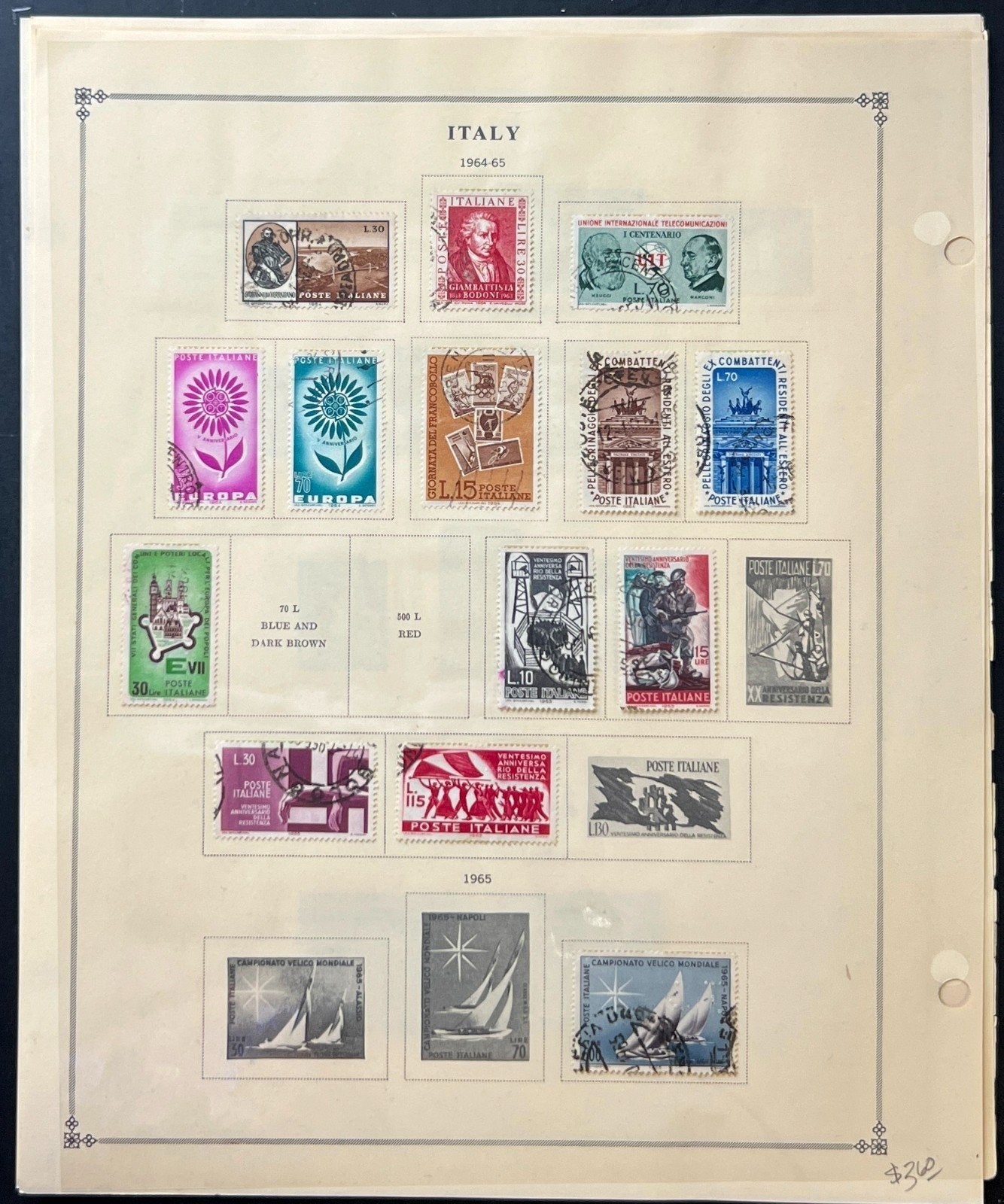 Italy Stamp Collection Album Pages Used 1951-1968 ZAYIX