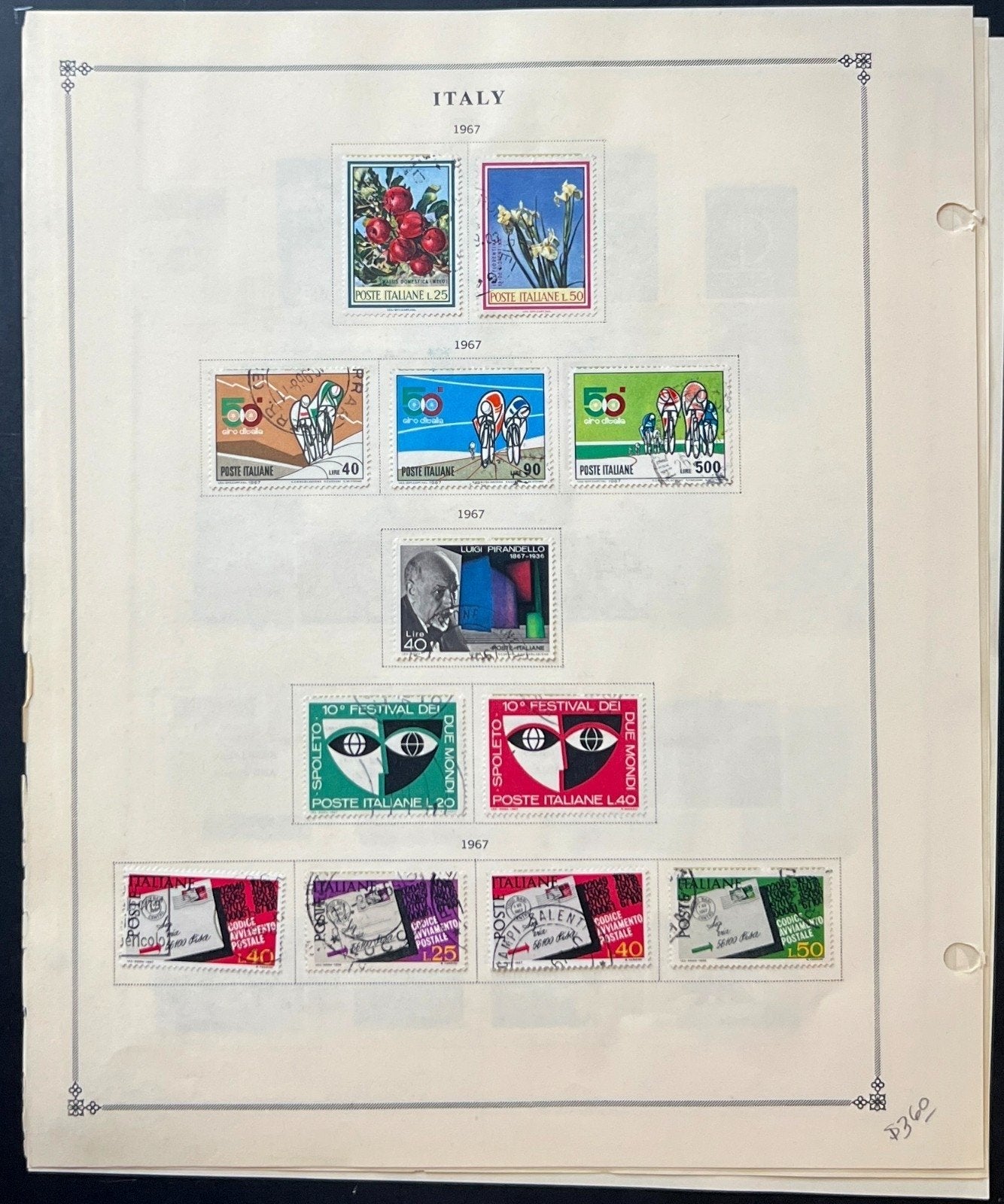 Italy Stamp Collection Album Pages Used 1951-1968 ZAYIX