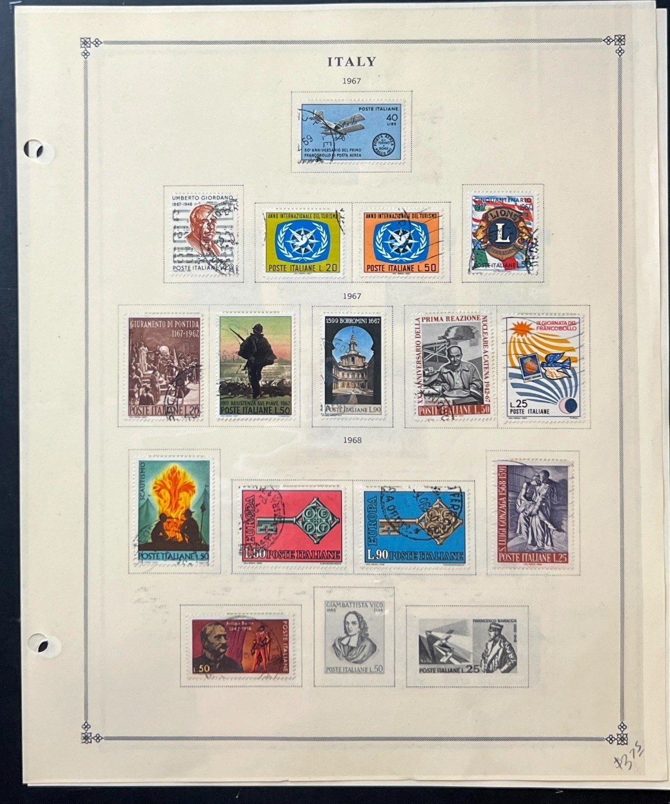 Italy Stamp Collection Album Pages Used 1951-1968 ZAYIX