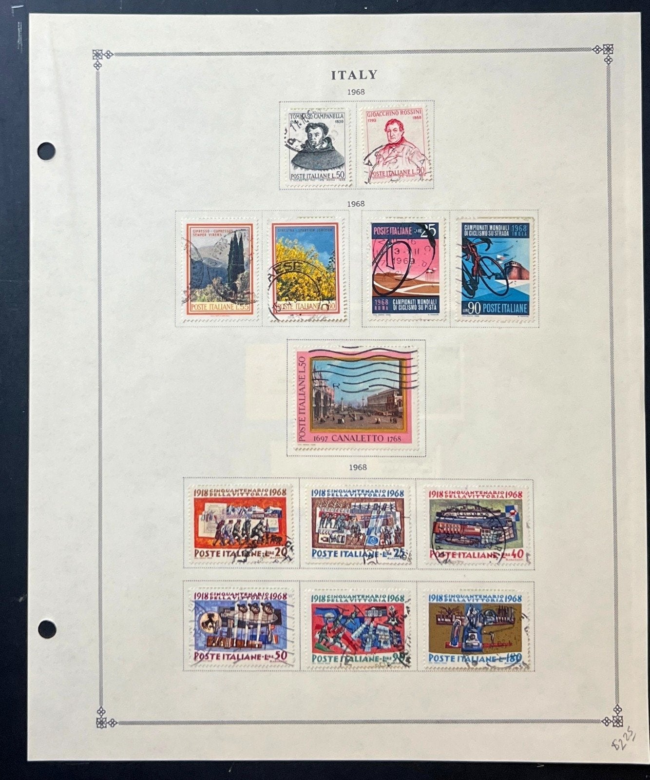 Italy Stamp Collection Album Pages Used 1951-1968 ZAYIX