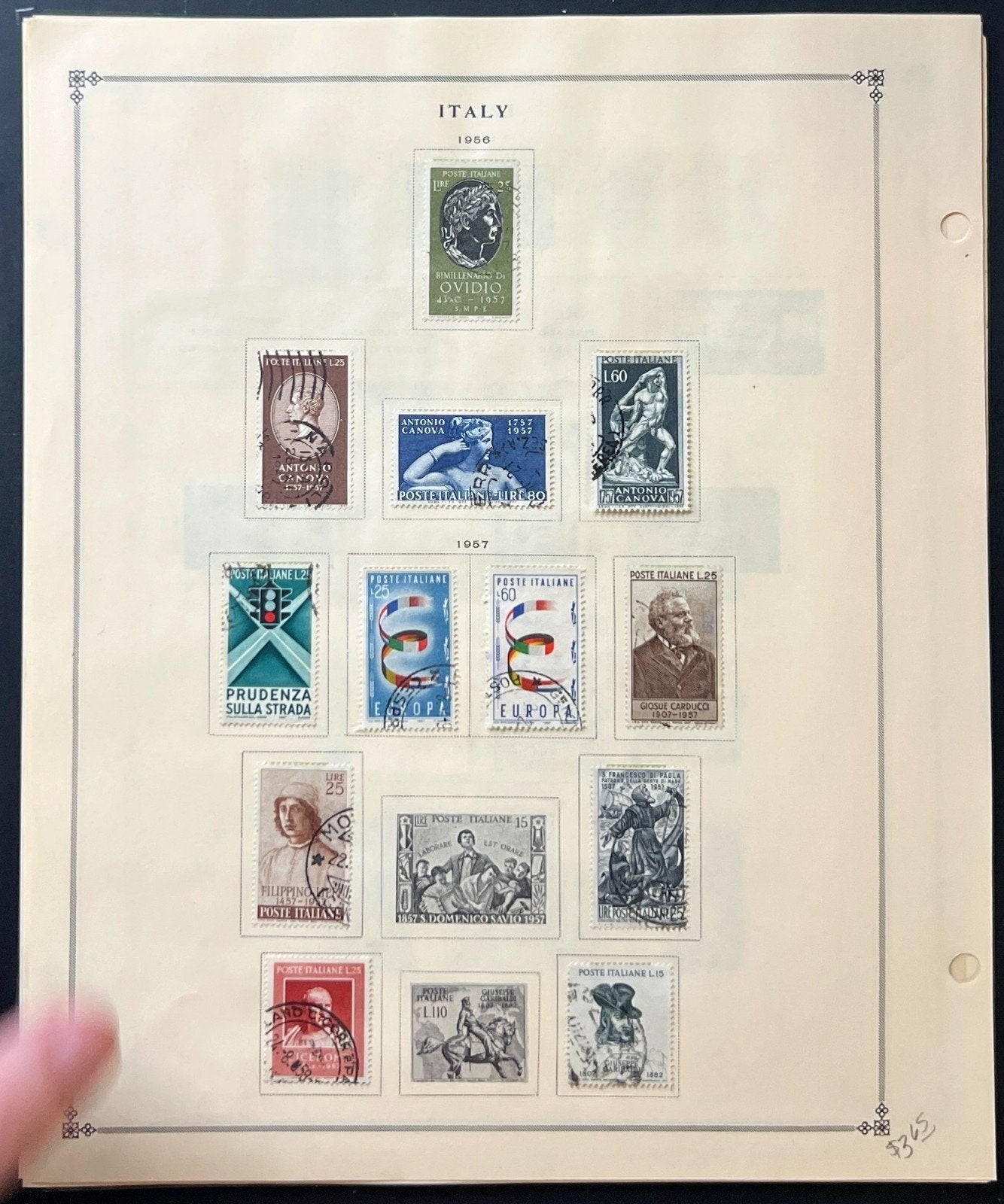 Italy Stamp Collection Album Pages Used 1951-1968 ZAYIX