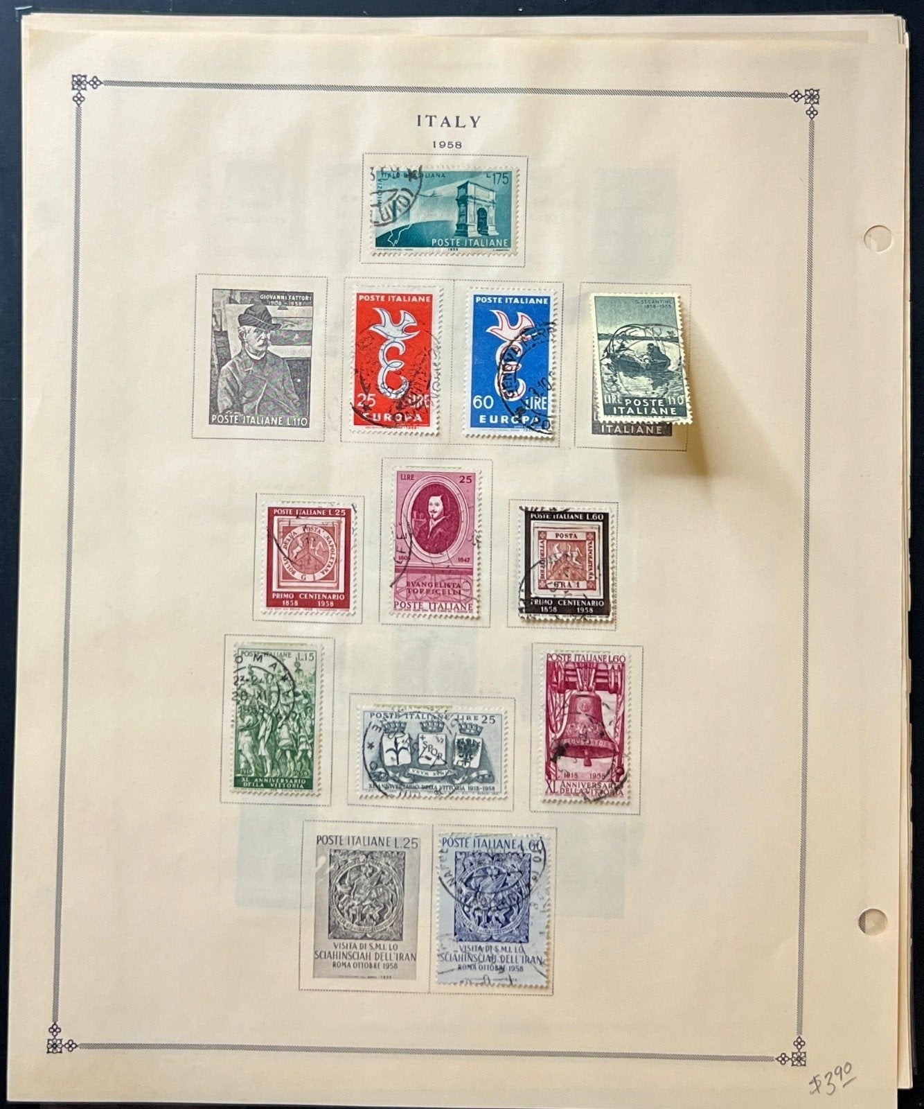 Italy Stamp Collection Album Pages Used 1951-1968 ZAYIX