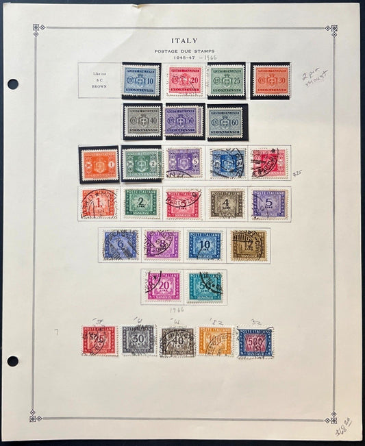 Italy Back Of Book Stamp Collection Album Pages Mint & Used 1945-1948 ZAYIX