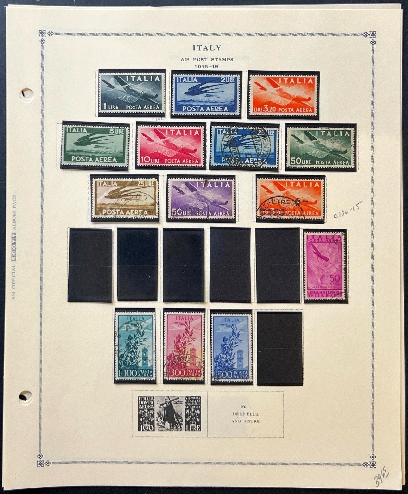Italy Back Of Book Stamp Collection Album Pages Mint & Used 1945-1948 ZAYIX