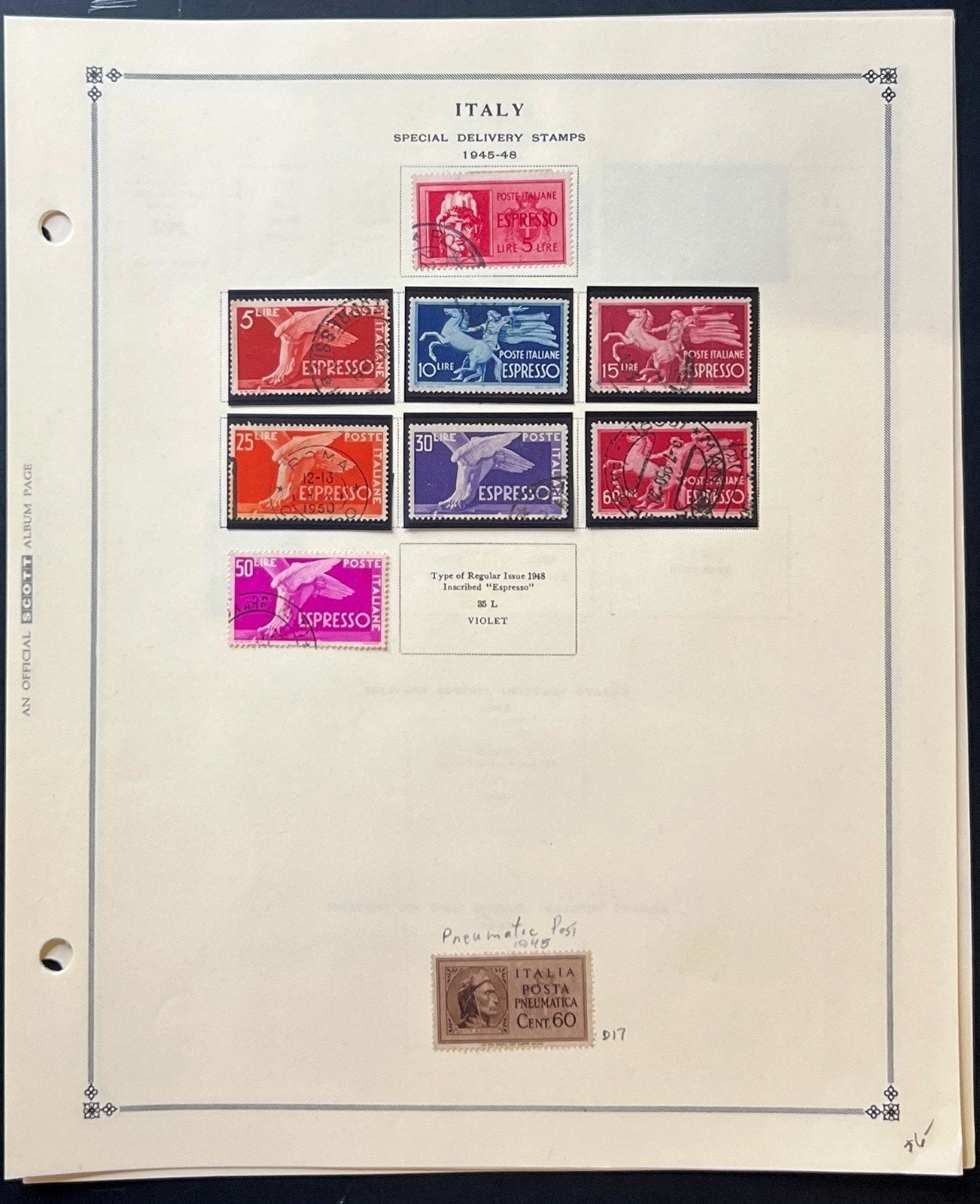 Italy Back Of Book Stamp Collection Album Pages Mint & Used 1945-1948 ZAYIX