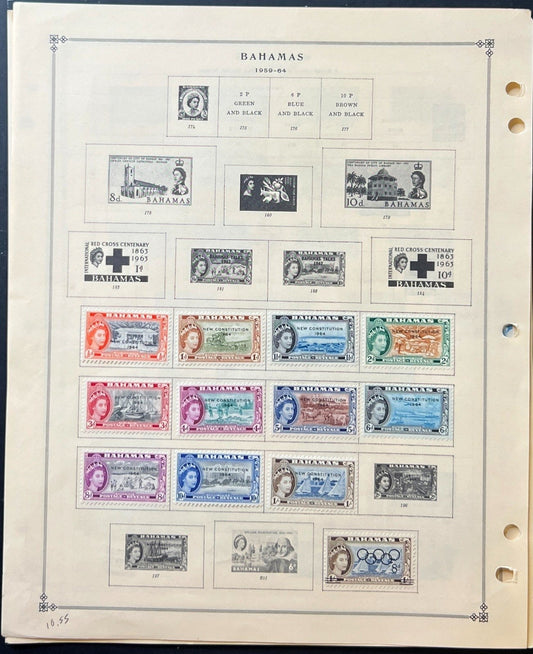 Bahamas Stamp Collection Album Pages Mint & Used 1912-1966 ZAYIX
