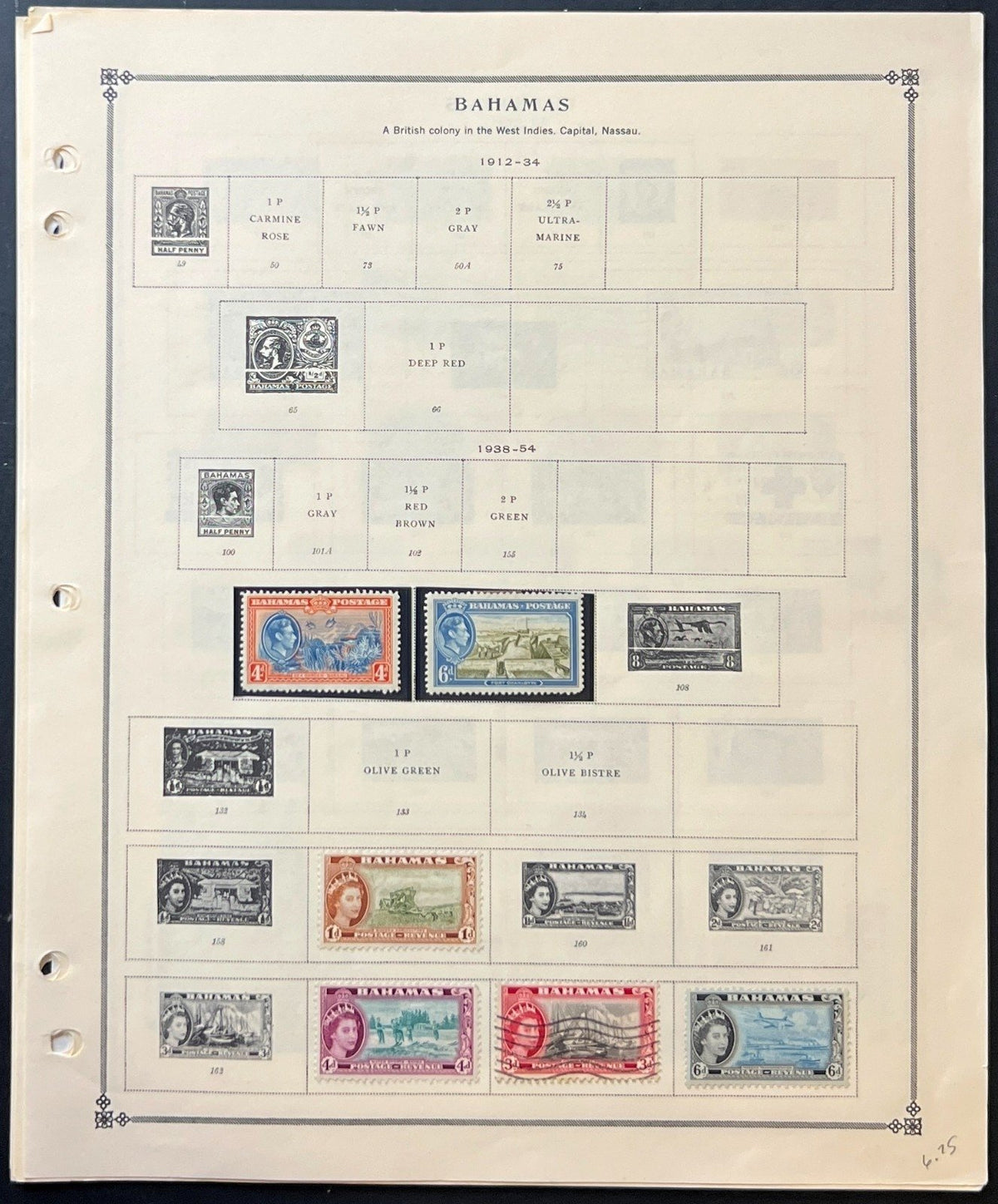 Bahamas Stamp Collection Album Pages Mint & Used 1912-1966 ZAYIX