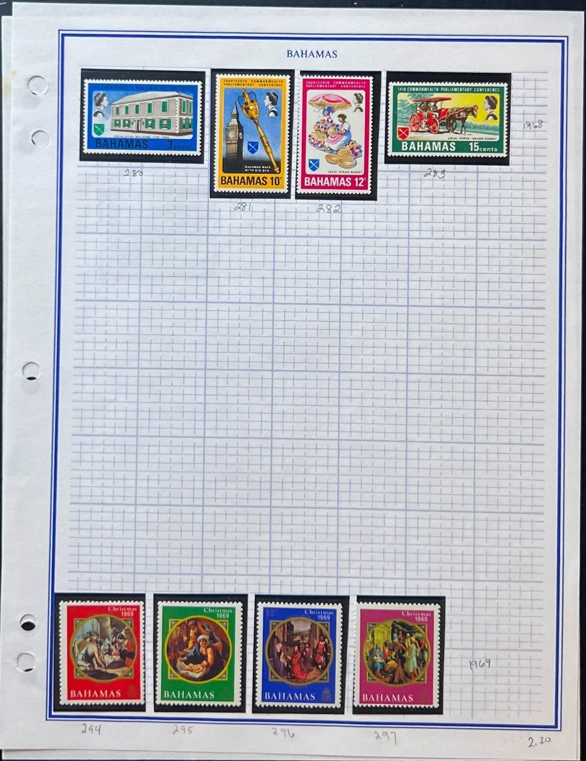 Bahamas Stamp Collection Album Pages Mint & Used 1912-1966 ZAYIX