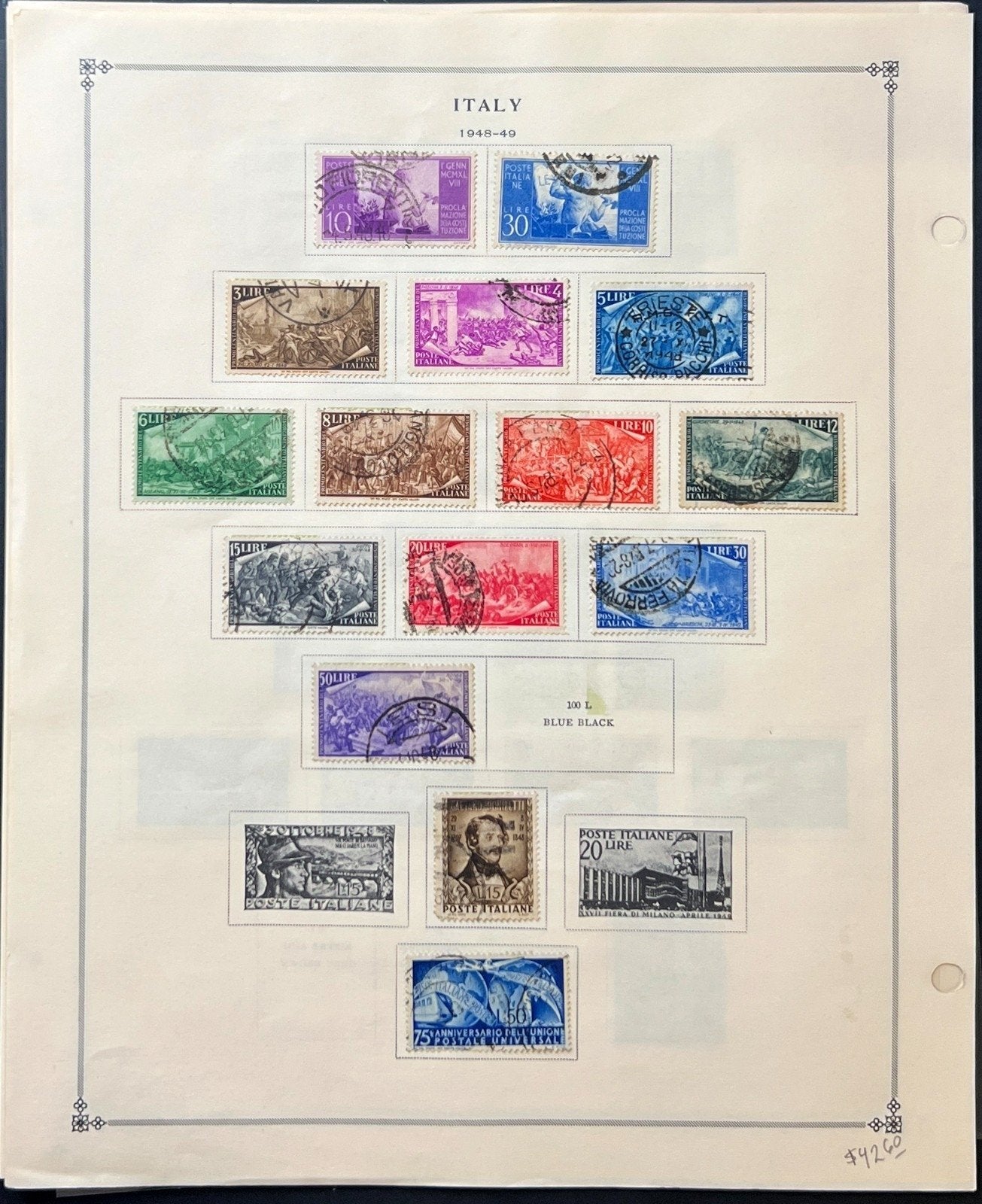 Italy Stamp Collection Album Pages Mint & Used 1945-1949 ZAYIX