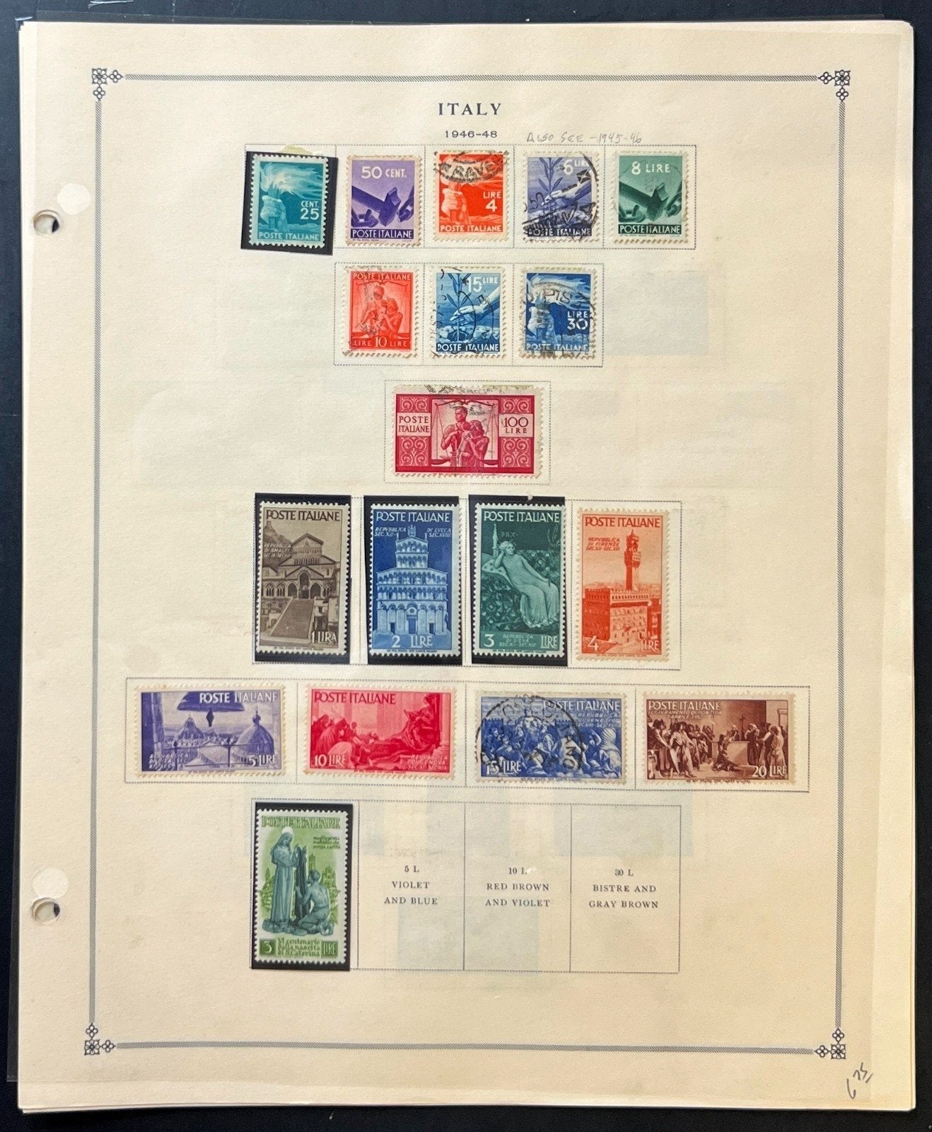 Italy Stamp Collection Album Pages Mint & Used 1945-1949 ZAYIX