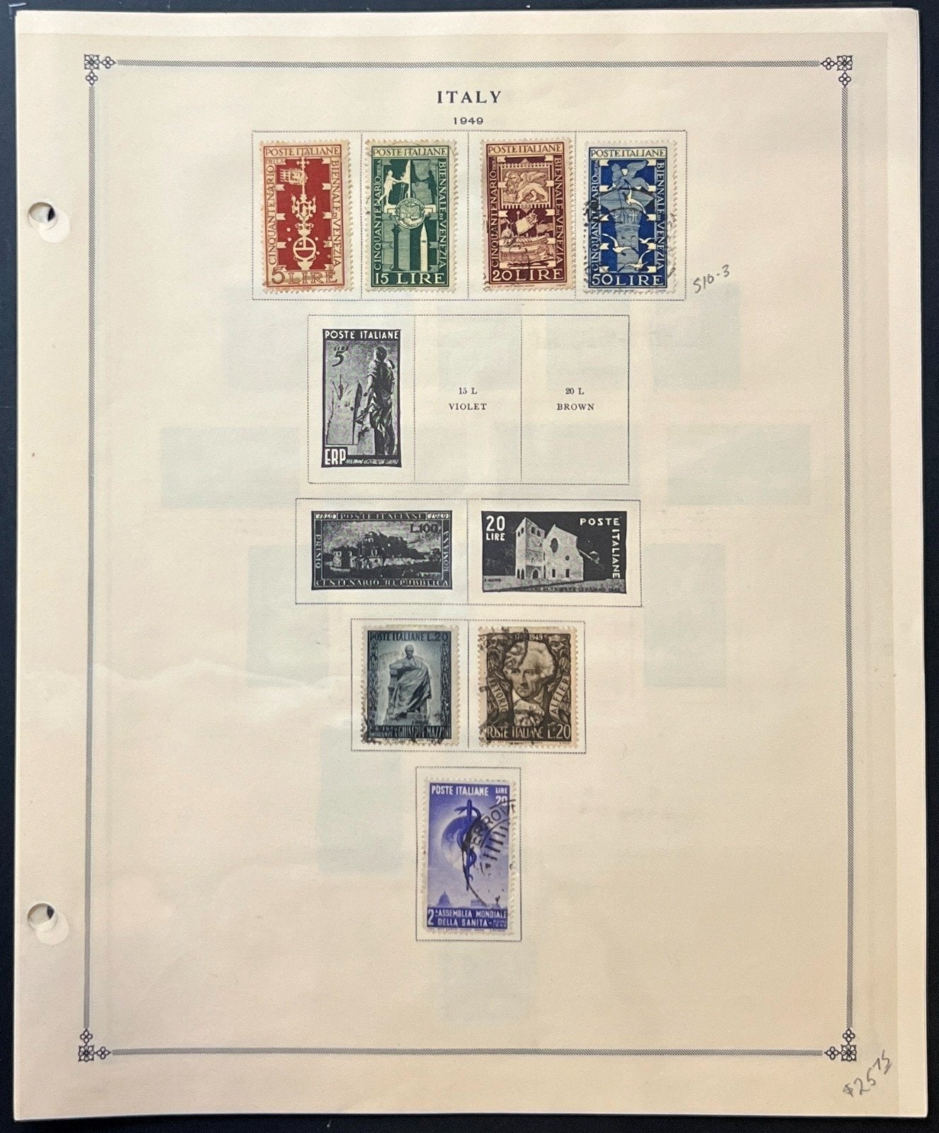 Italy Stamp Collection Album Pages Mint & Used 1945-1949 ZAYIX