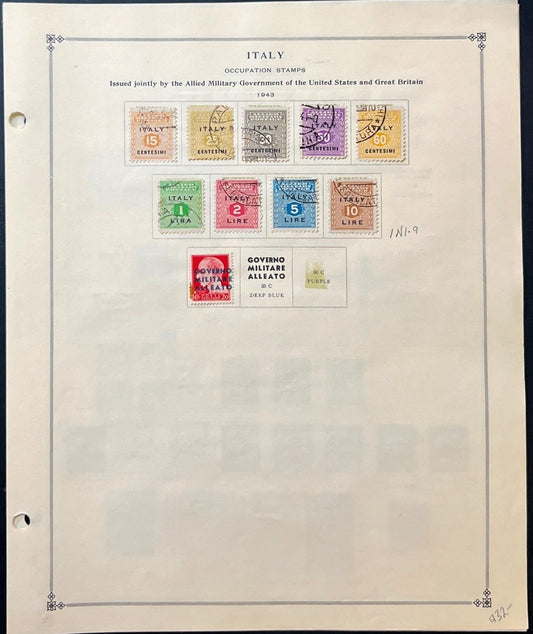 Italian Occupation & Social Republic Stamp Collection Album Page 1943-1947 ZAYIX