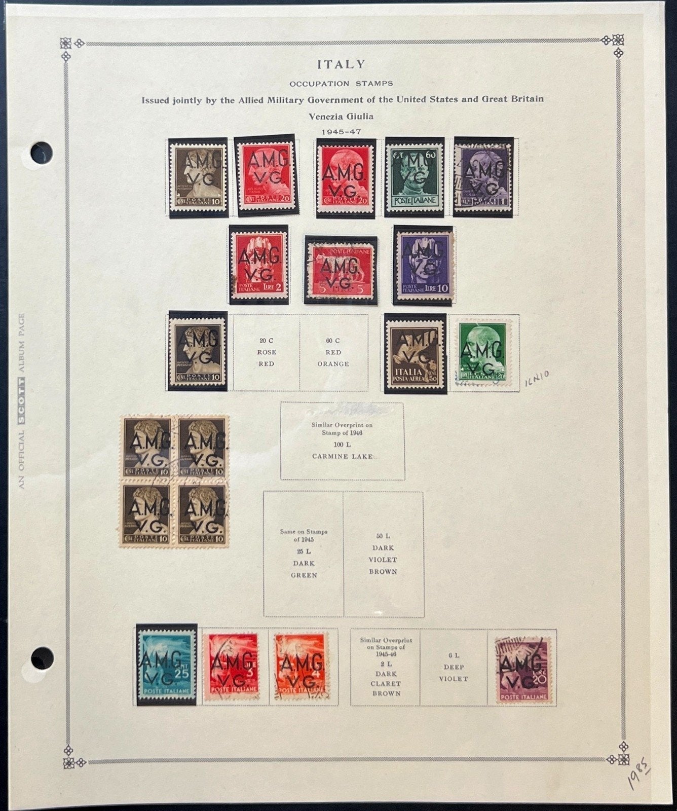 Italian Occupation & Social Republic Stamp Collection Album Page 1943-1947 ZAYIX