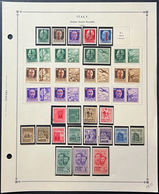 Italian Social Republic Stamp Collection Album Pages 1944 ZAYIX