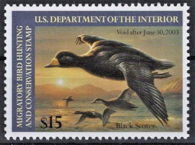US 2002 Migratory Bird Hunting Conservation $15 Duck Stamp RW69 VF-XF MNH ZAYIX
