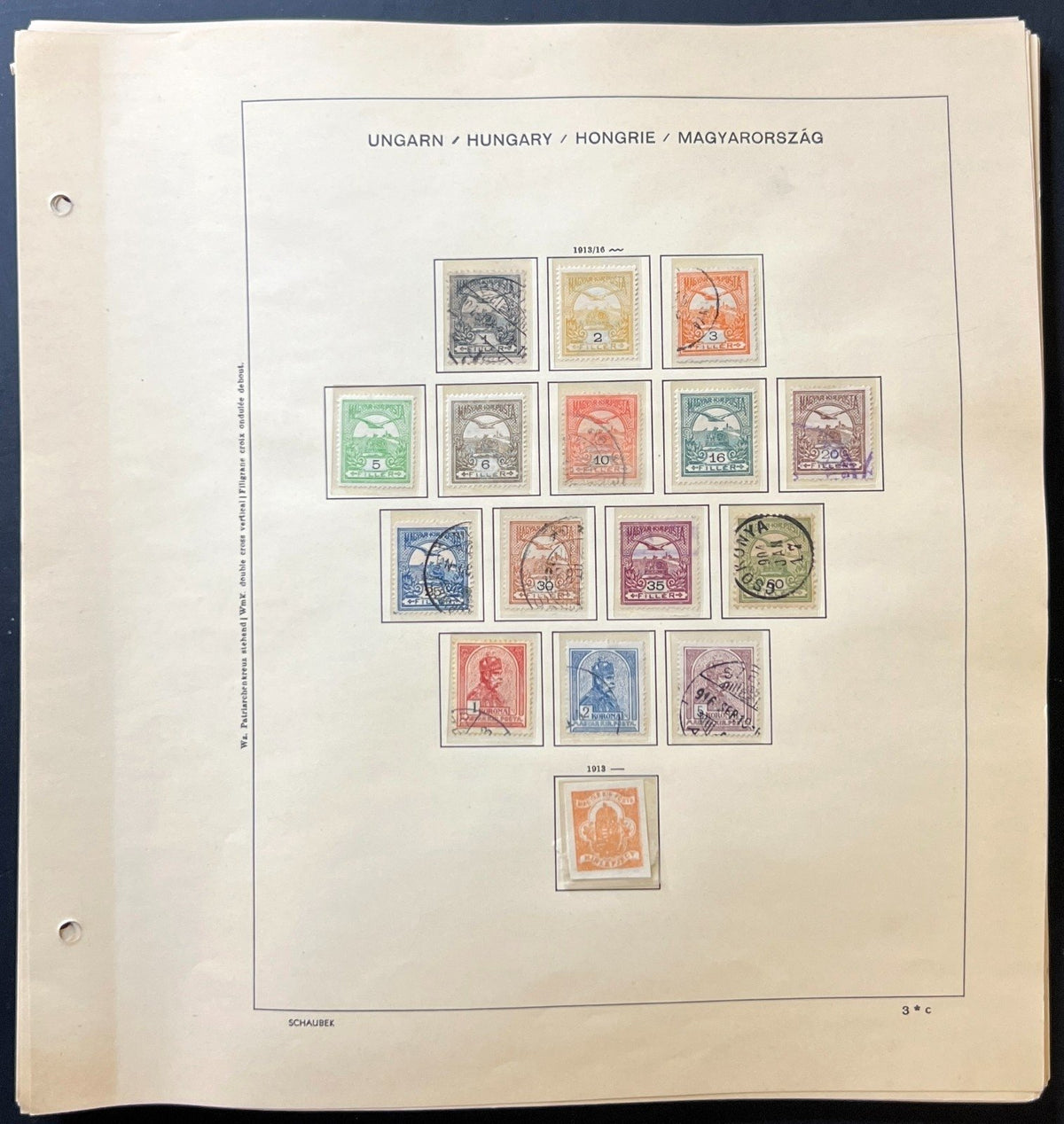 Hungary Stamp Collection Schaubek Album Pages Around 700 Stamps 1871-1956 ZAYIX