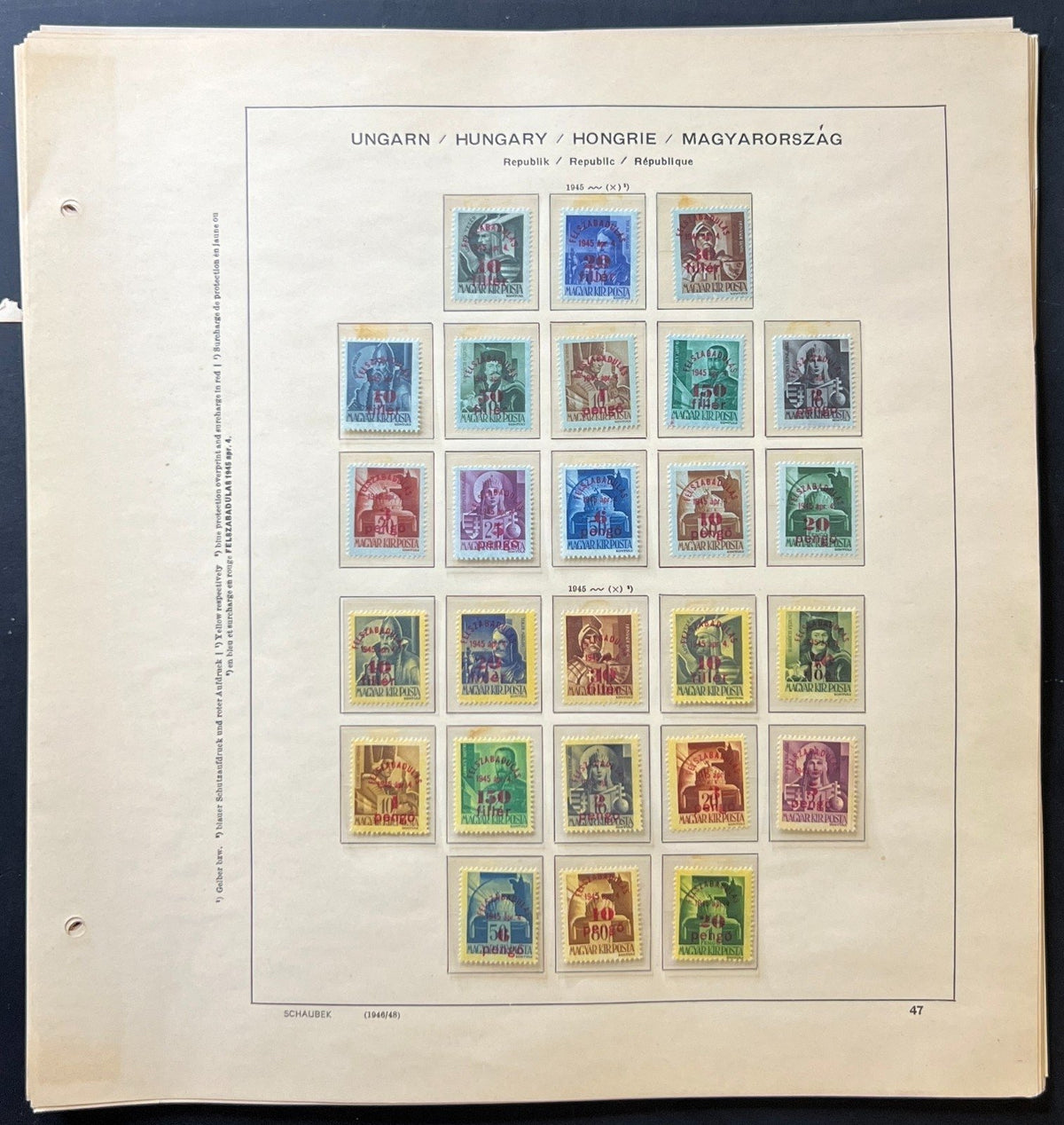 Hungary Stamp Collection Schaubek Album Pages Around 700 Stamps 1871-1956 ZAYIX