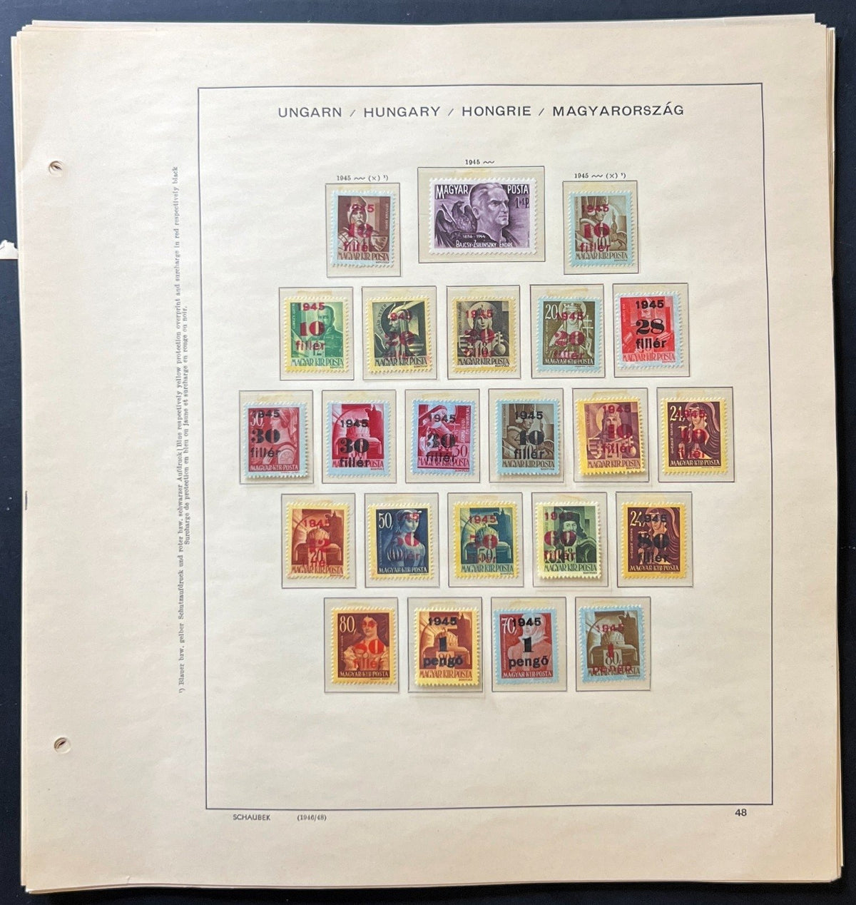Hungary Stamp Collection Schaubek Album Pages Around 700 Stamps 1871-1956 ZAYIX