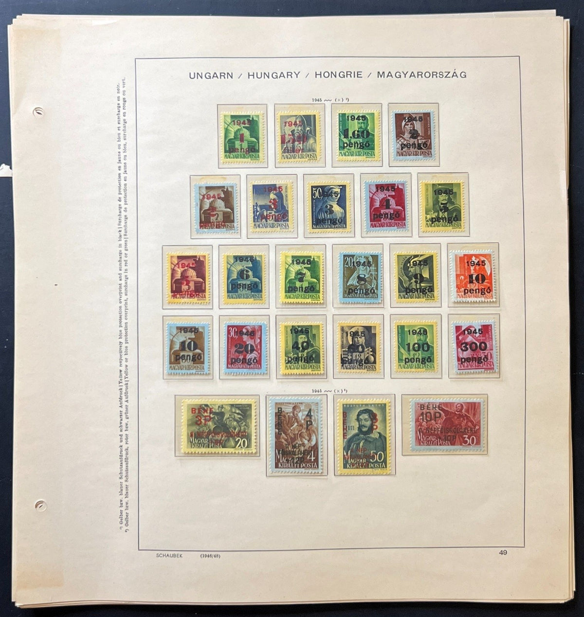 Hungary Stamp Collection Schaubek Album Pages Around 700 Stamps 1871-1956 ZAYIX