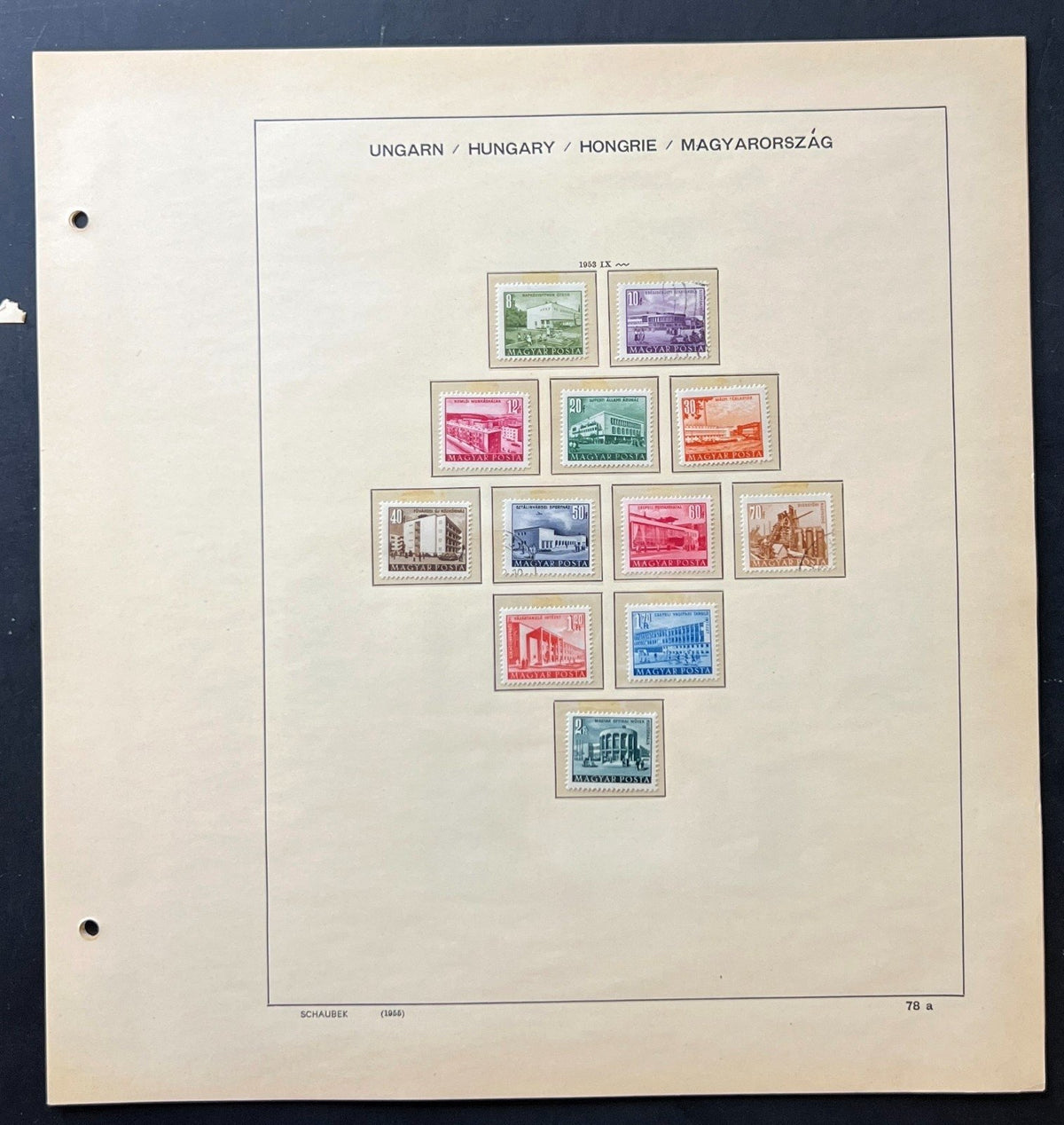 Hungary Stamp Collection Schaubek Album Pages Around 700 Stamps 1871-1956 ZAYIX