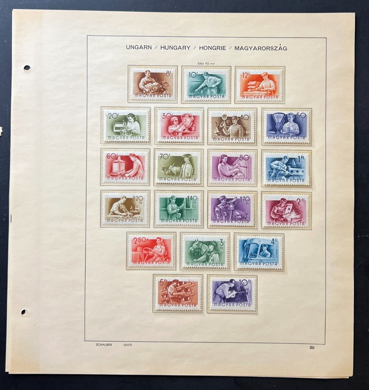 Hungary Stamp Collection Schaubek Album Pages Around 700 Stamps 1871-1956 ZAYIX