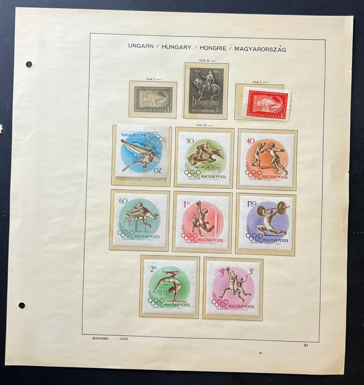 Hungary Stamp Collection Schaubek Album Pages Around 700 Stamps 1871-1956 ZAYIX