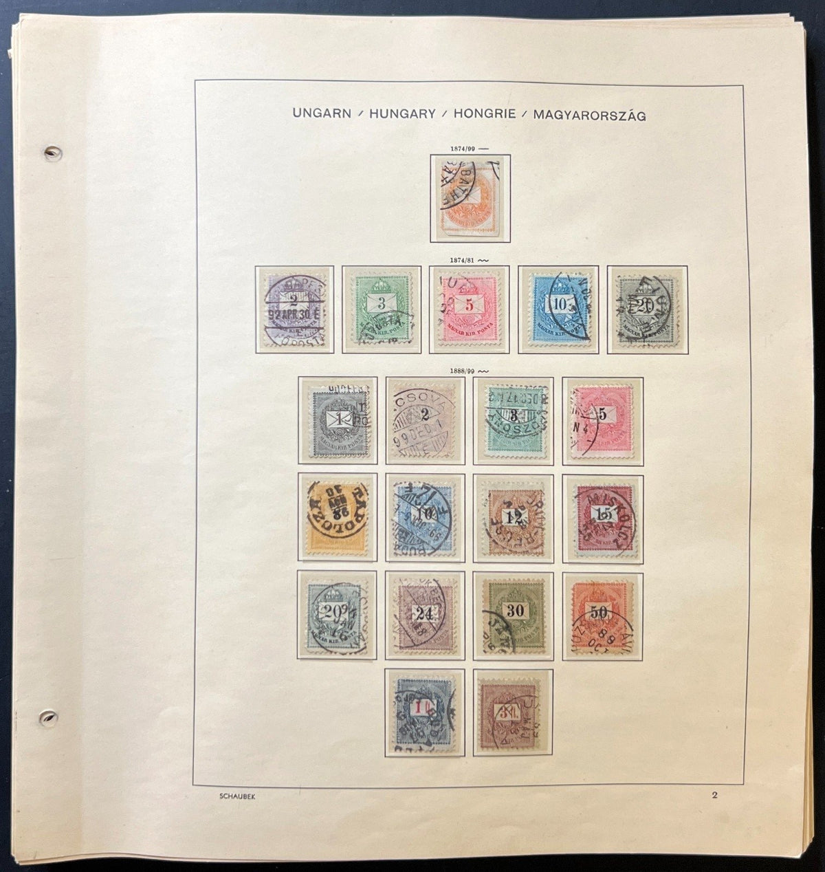 Hungary Stamp Collection Schaubek Album Pages Around 700 Stamps 1871-1956 ZAYIX