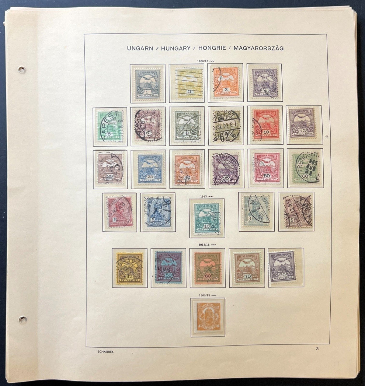 Hungary Stamp Collection Schaubek Album Pages Around 700 Stamps 1871-1956 ZAYIX