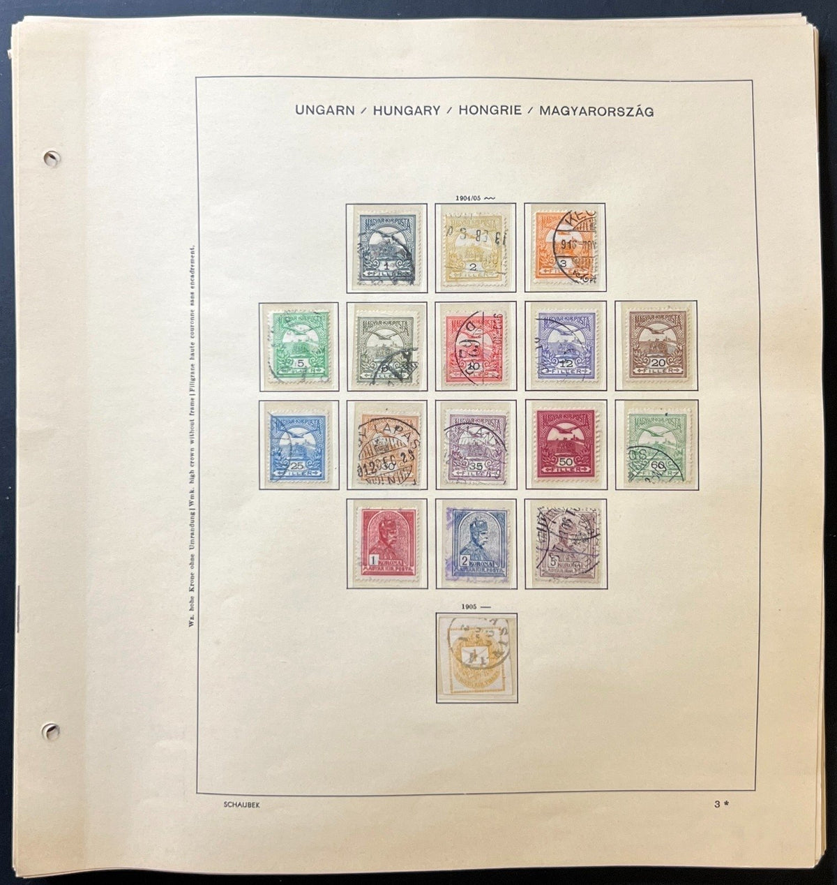 Hungary Stamp Collection Schaubek Album Pages Around 700 Stamps 1871-1956 ZAYIX