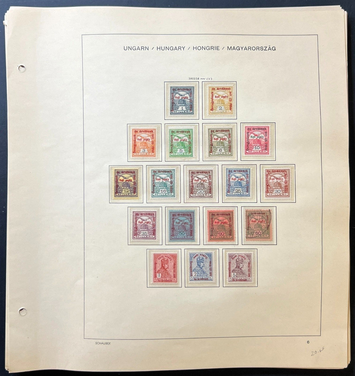 Hungary Stamp Collection Schaubek Album Pages Around 700 Stamps 1871-1956 ZAYIX