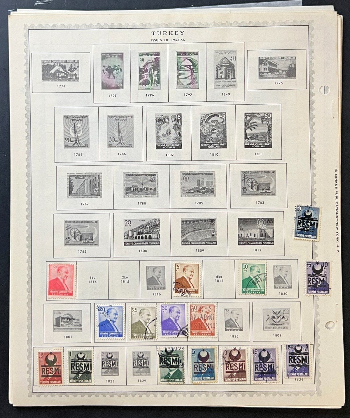 Turkey & Turkish Cyprus Stamp Collection Album Pages 1865-1973 ZAYIX