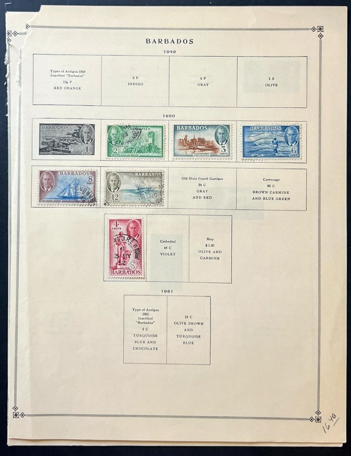 Barbados Stamp Collection Album Pages Used 1882-1970 ZAYIX