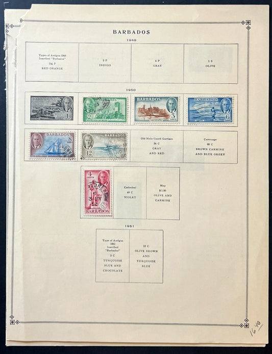 Barbados Stamp Collection Album Pages Used 1882-1970 ZAYIX